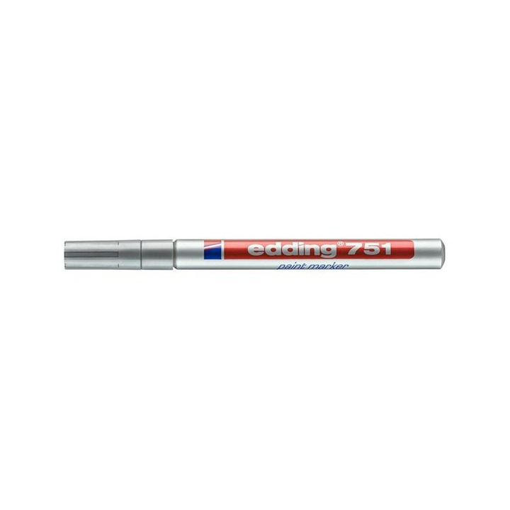 Marker, Edding, 751, 1-2mm, Argintiu