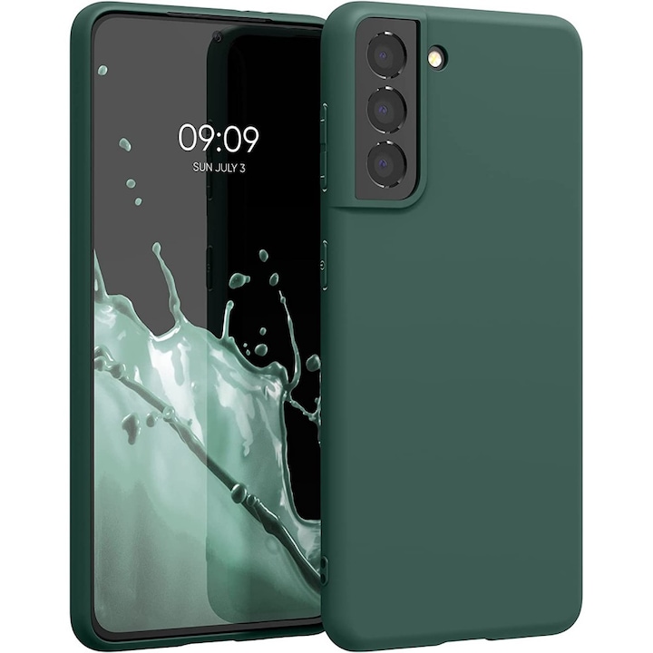 Samsung Galaxy S21 FE 5G szilikon tok, hátlaptok, telefon tok, matt, zöld