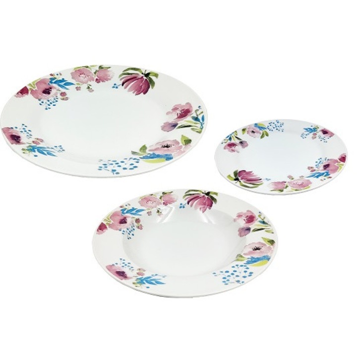 Serviciu de masa portelan Banquet Pink Flower 18 piese