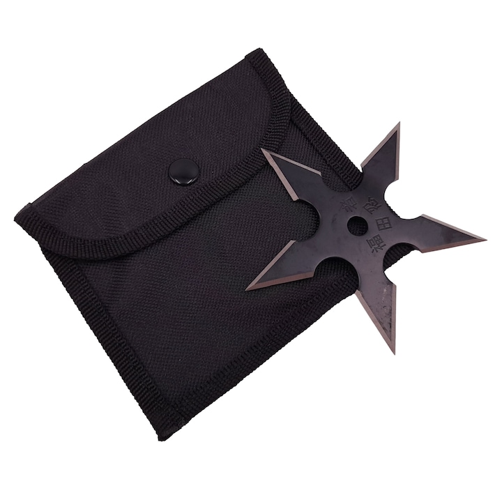 Stea de aruncat IdeallStore®, Ninja Warrior, metalic, negru, 9 cm
