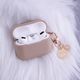 Husa pentru Apple AirPods 1/2, cu pandativ si carabina, silicon, Caramel, TLF-BBL5537
