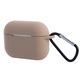Husa pentru Apple AirPods 1/2, cu pandativ si carabina, silicon, Caramel, TLF-BBL5537