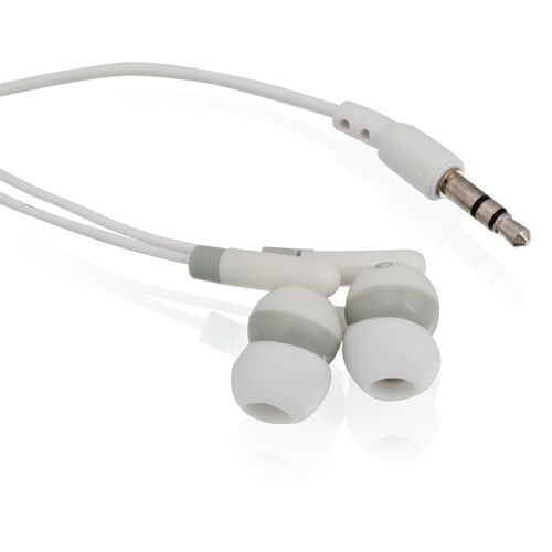 Casti in-ear pentru telefon cu fir si protectii de silicon rezerva, Jack 3.5 mm Albe Cort