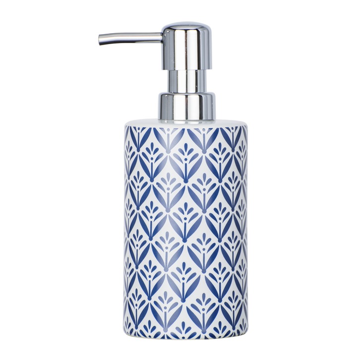 Dispenser de sapun de baie, recipient cu pompa si model decorativ - 360 ml, WENKO