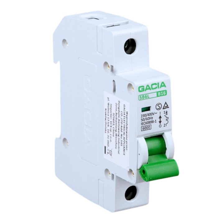 Максимален токов прекъсвач 6kA, C25, 1P, GACIA 9698