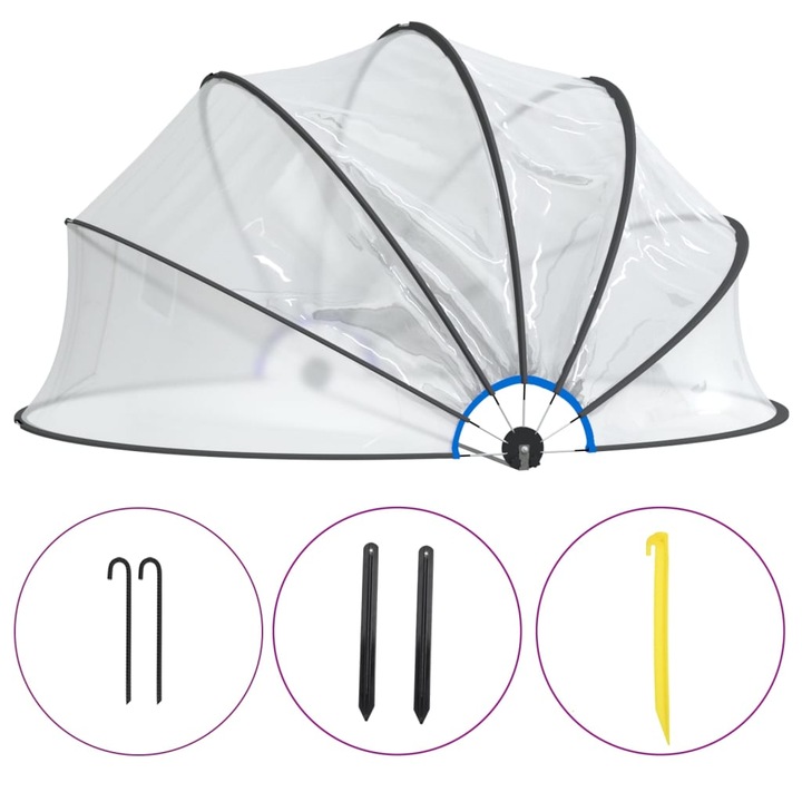 Купол за басейн vidaXL, 500x250 см, 27.83 Kg