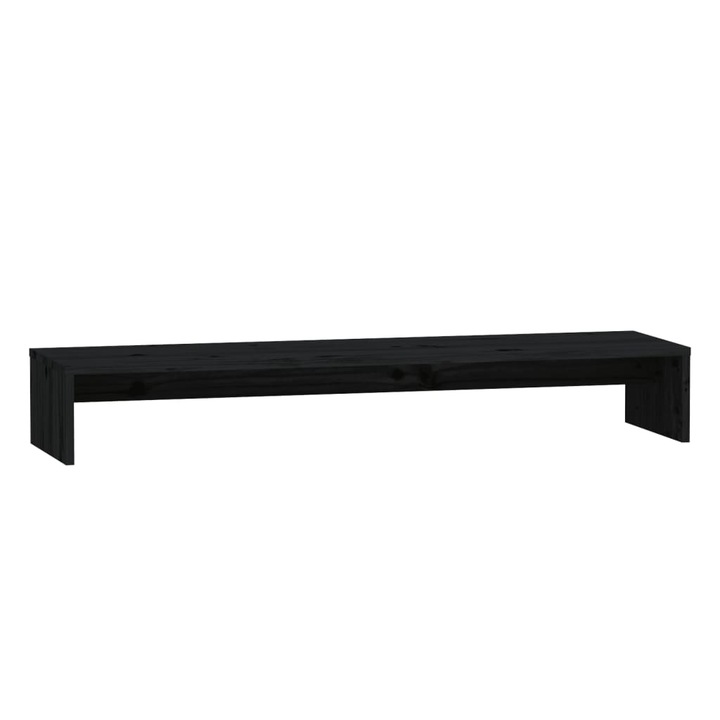 Поставка за монитор vidaXL, Черна, 100x27x15 см, Бор масив
