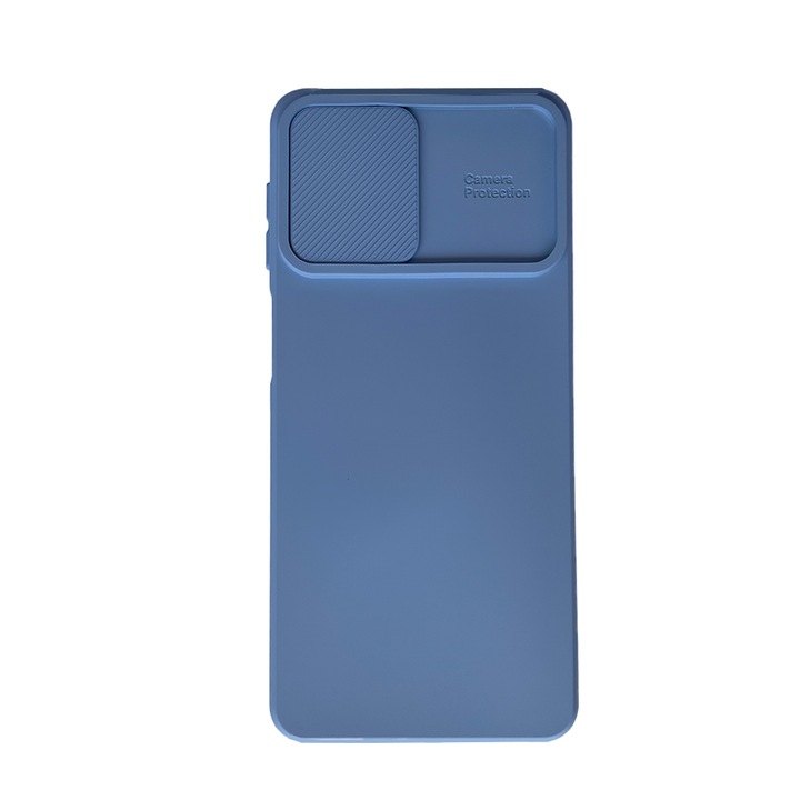 Силиконов калъф за Xiaomi Redmi Note 11 PRO, Privacy, Anti Spy, Camera Cover and Protection, Lens Cover, Full Protection, Microfiber Interior, Blue