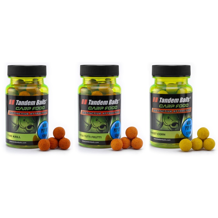 3 Borcane Carp Perfection Mini Pop-Up, Tandem Baits, 12 mm, 3x30 g, Mix de arome