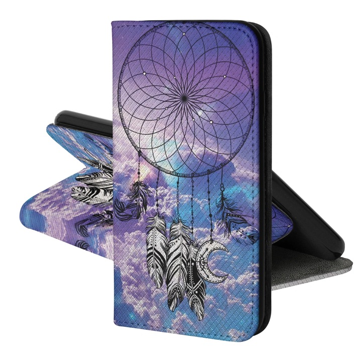 Кейс тип книга, Съвместим с Motorola Moto E7 Power, Moto E7i Power, Екологична кожа, Dreamcatcher