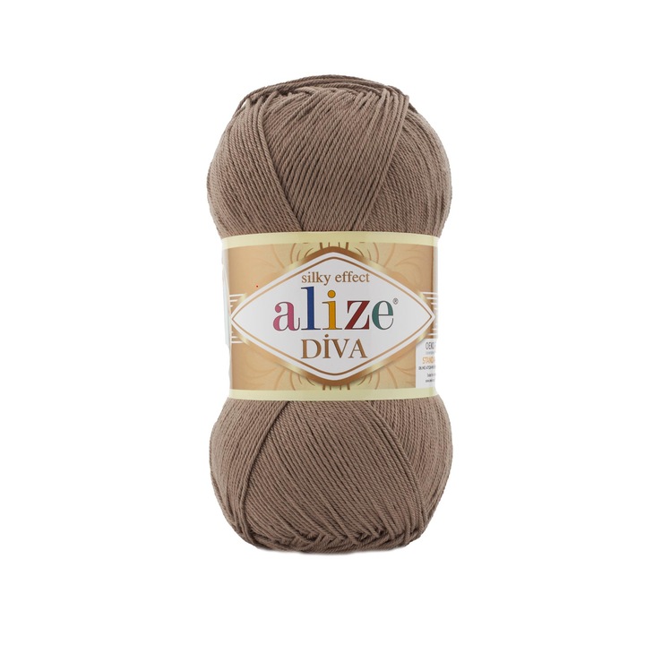 Fir Textil Alize Diva 688 pentru crosetat si tricotat, acril, bej, 350 m