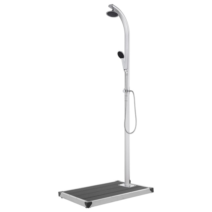 vidaXL alumínium kerti zuhany szürke aljjal 220 cm 13.34 kg 3070786