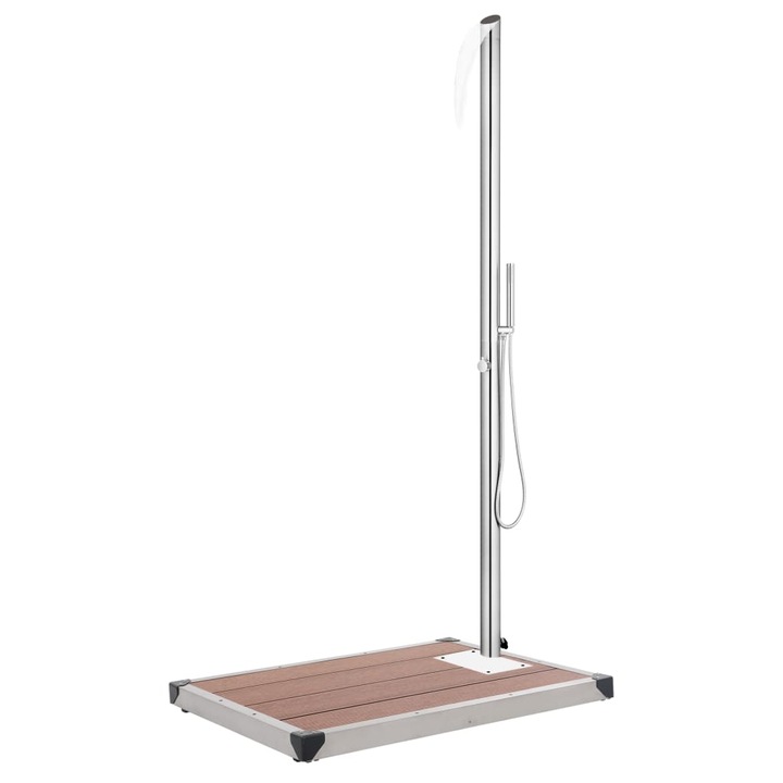 vidaXL rozsdamentes acél kerti zuhany barna aljjal 225 cm 16.98 kg 3070780