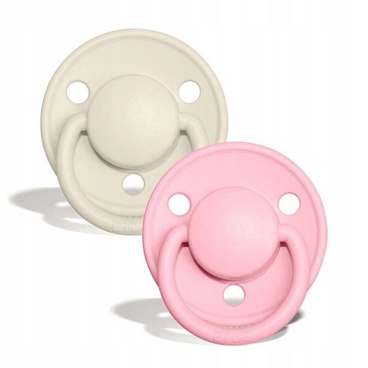 Комплект залъгалки, BIBS, 2 броя, Силикон, Без BPA, 0-36 месеца, Крем/Розов