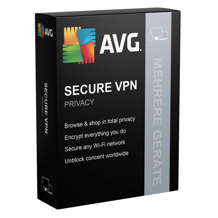 Екектронен лиценз AVG Secure VPN, 10-Device, 2-Year