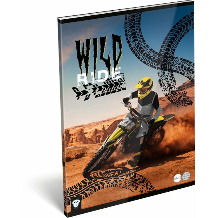 Füzet tűzött A/4 kockás 80-32 FSC Kis Bagoly Wild Ride