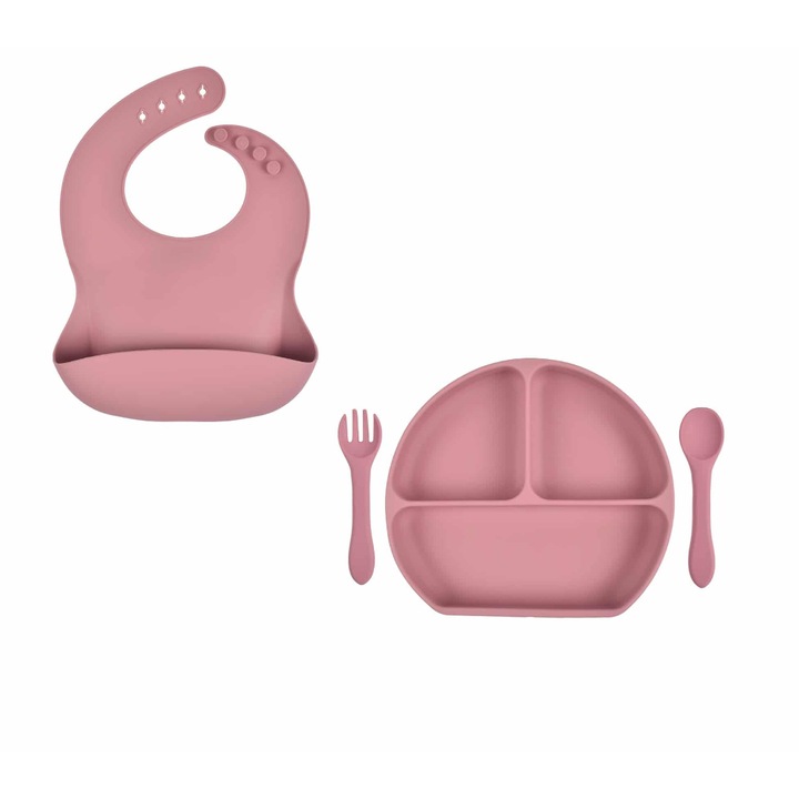 4 db etetődarabos készlet, Martons, Szilikon, Rózsaszín