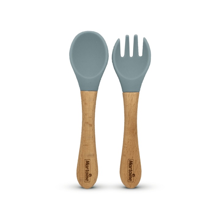 Villa és kanál készlet, Martons, Szilikon/Fa, Kék