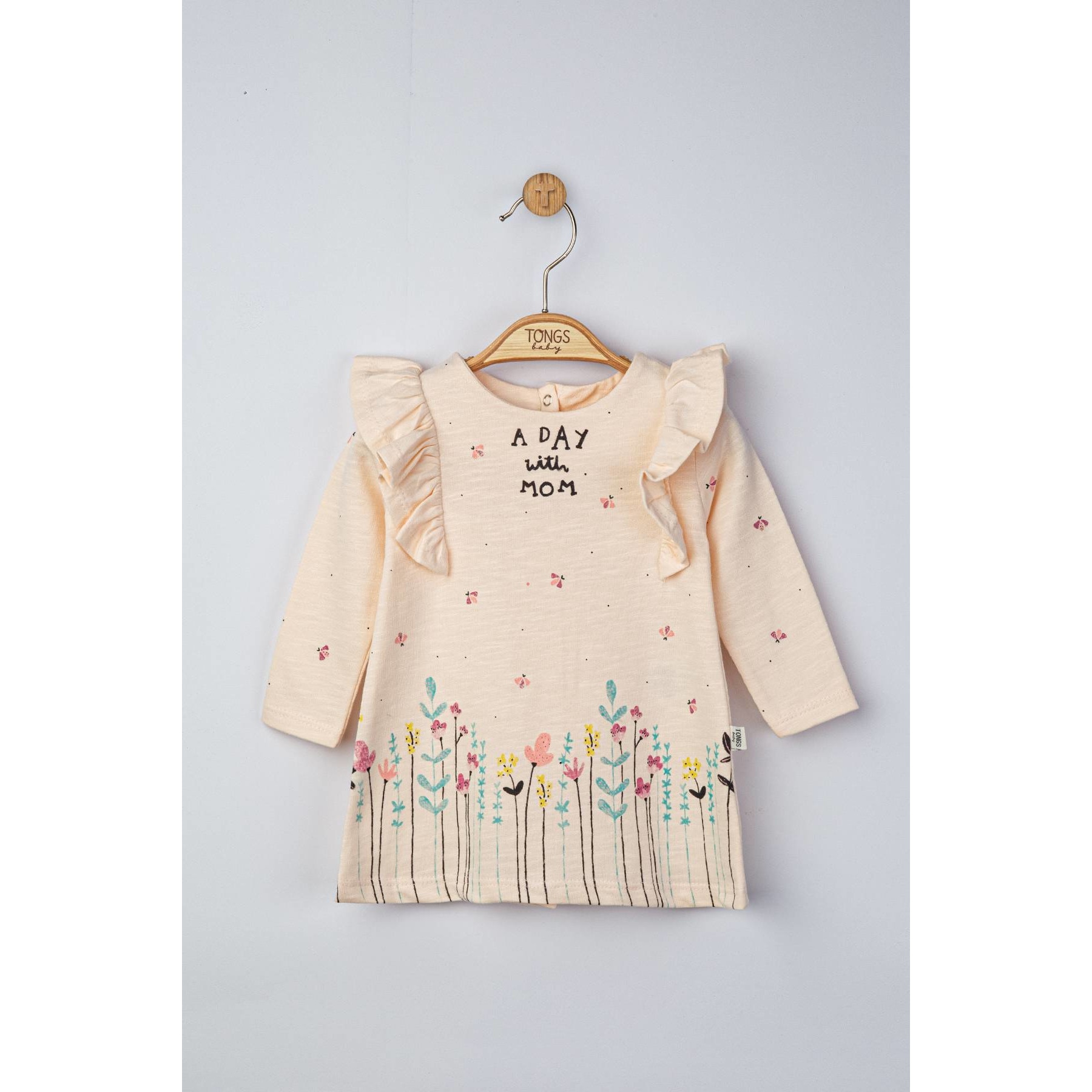 Рокля за момиче Пикник с волани, Tongs baby, сьомга, 23 години eMAG.bg