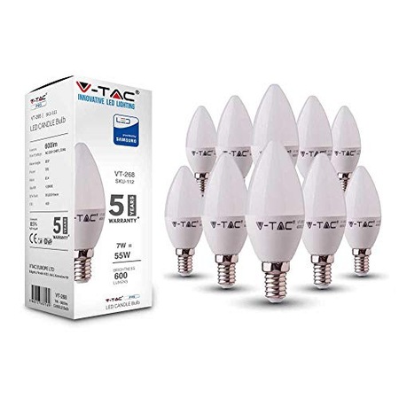 Set de 10 becuri led E14 7W 45W White 4000K - eMAG.ro