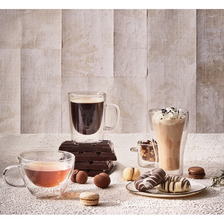 Set 2 Cani cu perete dublu Caffe Aroma Bormioli Thermic Glass 300 ml