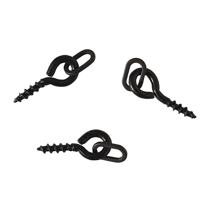 Set 3 suruburi cu inel pentru momeala, Tandem Baits, FC, 10/4.5 mm, Negru