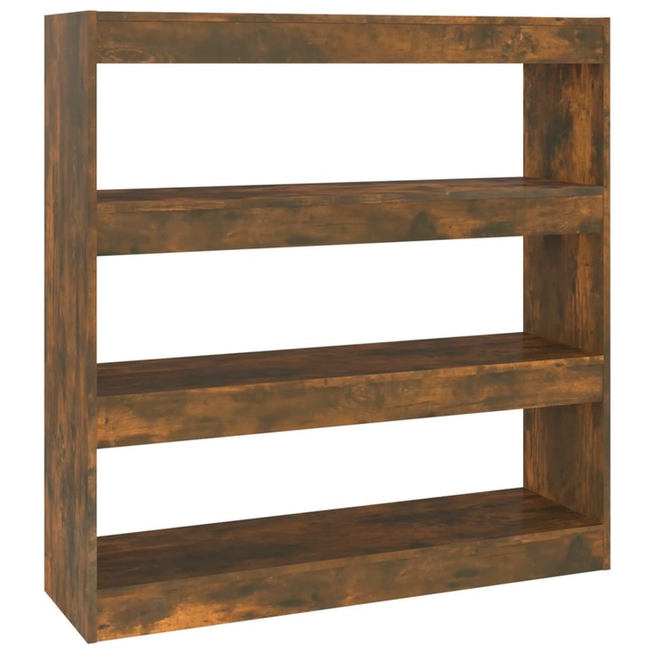 Biblioteca/Separator camera vidaXL, stejar fumuriu, 100x30x103 cm, 25.4 kg