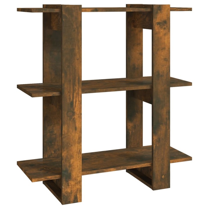 Biblioteca/Separator de camera vidaXL, stejar fumuriu, 80x30x87cm, 13.8 kg