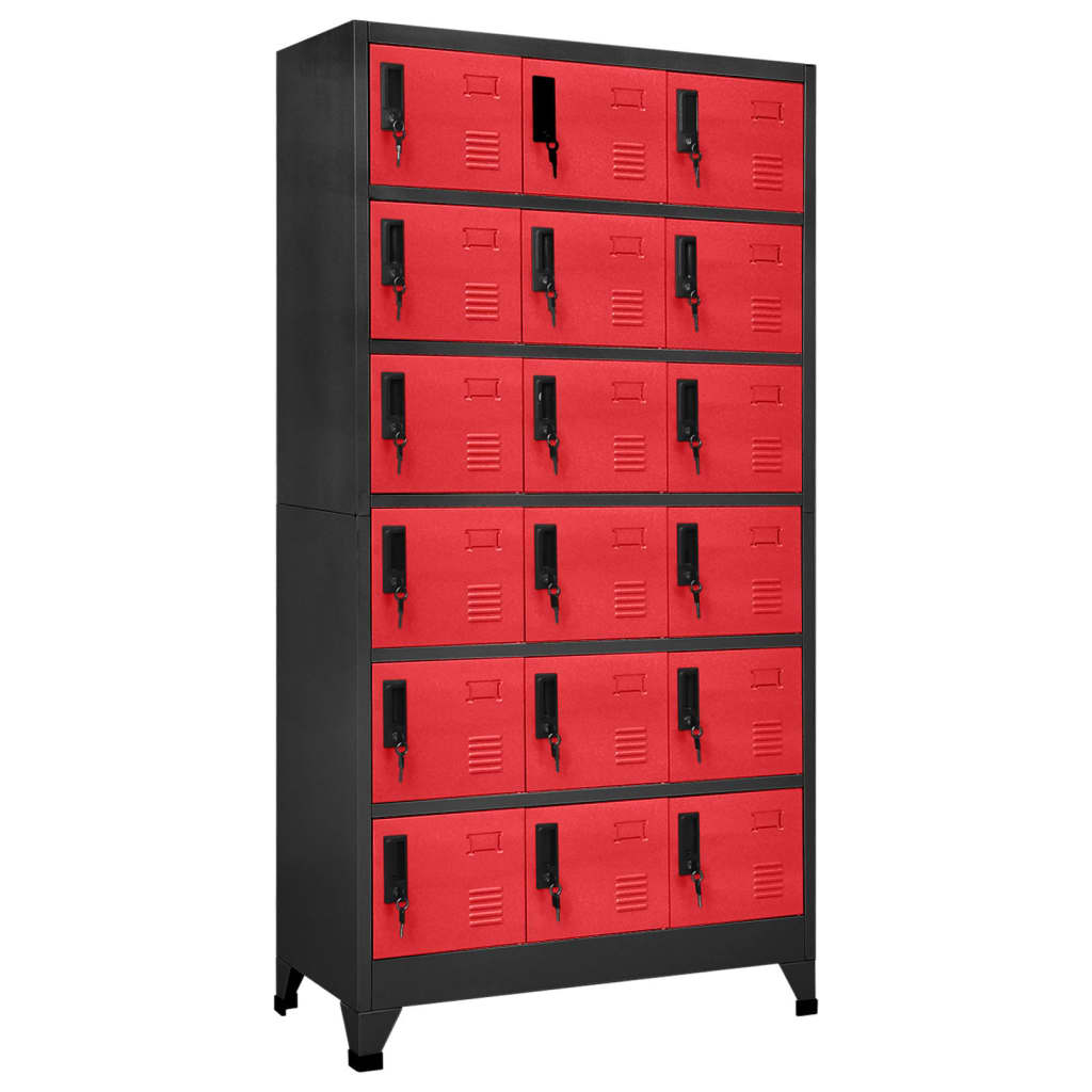 Fiset vidaXL, antracit si rosu, otel, 90x40x180 cm