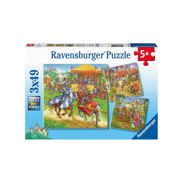 Ravensburger 6051502 Lovagi torna a középkorban puzzle - 3x49 db