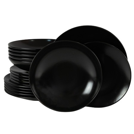 Set Complet Serviciu De Masa, Night, 18 piese, Cesiro, Negru Mat