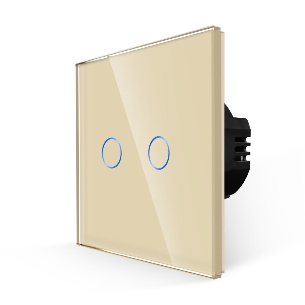 Intrerupator Dublu variator cu Touch din Sticla LUXION, Auriu