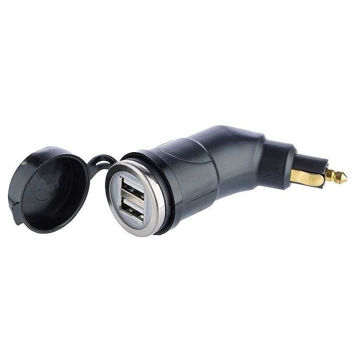 Carmotion, Зарядно за кола 2 USB, DIN 12/24V 3.3A с капак 63200
