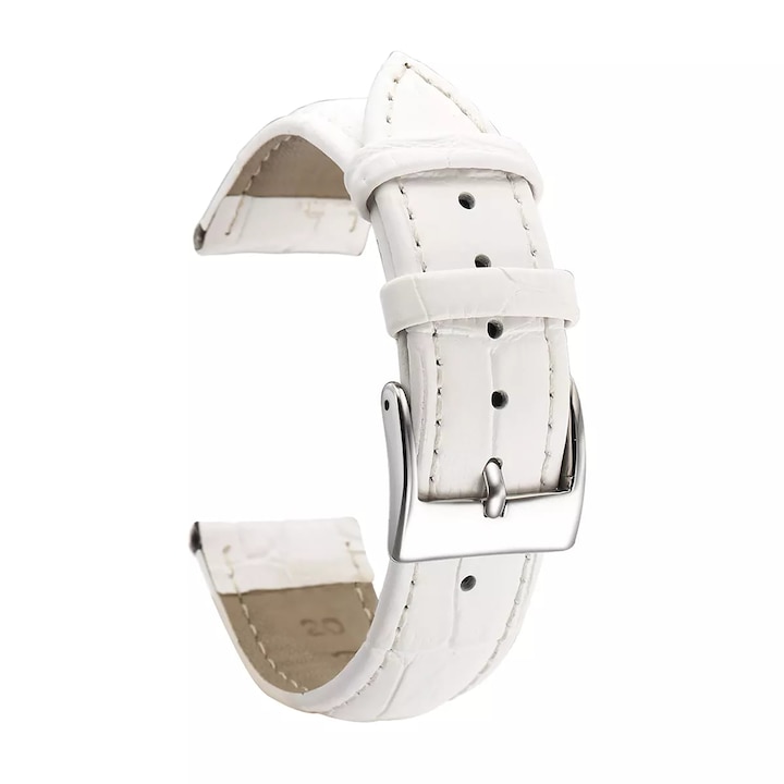 Естествена кожена каишка WatchBand™️ Vintage, Съвместим със Samsung Galaxy Watch, Huawei Watch GT 2 42 мм, Amazfit, Garmin и други часовници с 20 мм ширина на гривната, Бял
