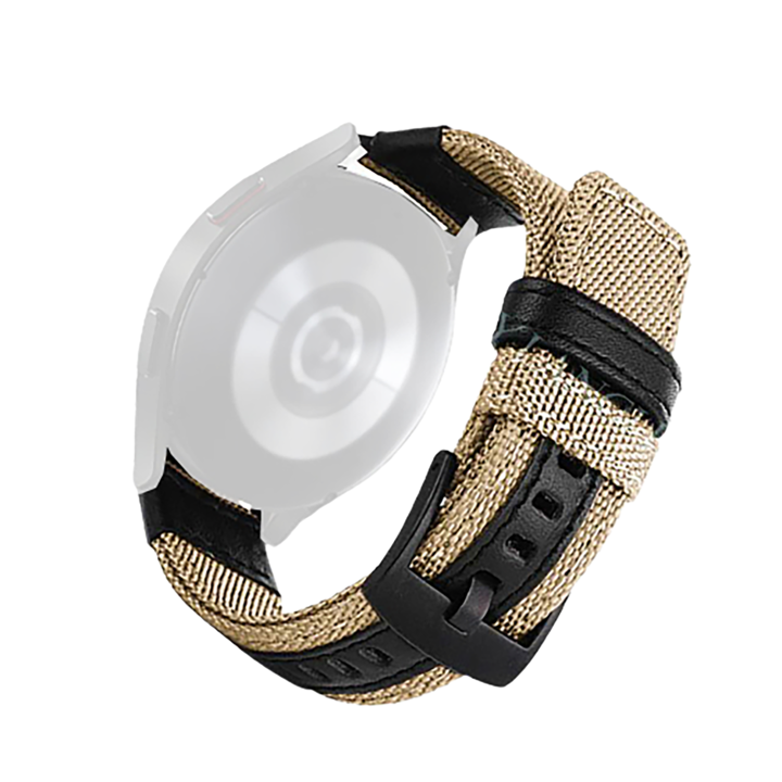 Каишка WatchBand™ Woven fabric, Съвместима с Samsung Galaxy Watch, Huawei Watch GT/GT 2 46 mm и други часовници с ширина 22 mm, Каки