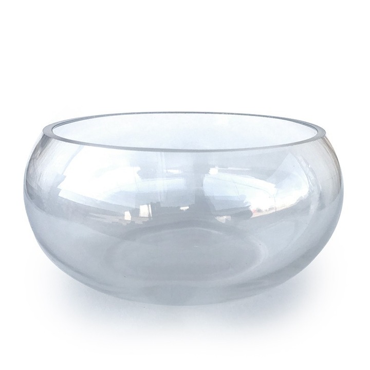 Стъклена купа с широко гърло 20х10см