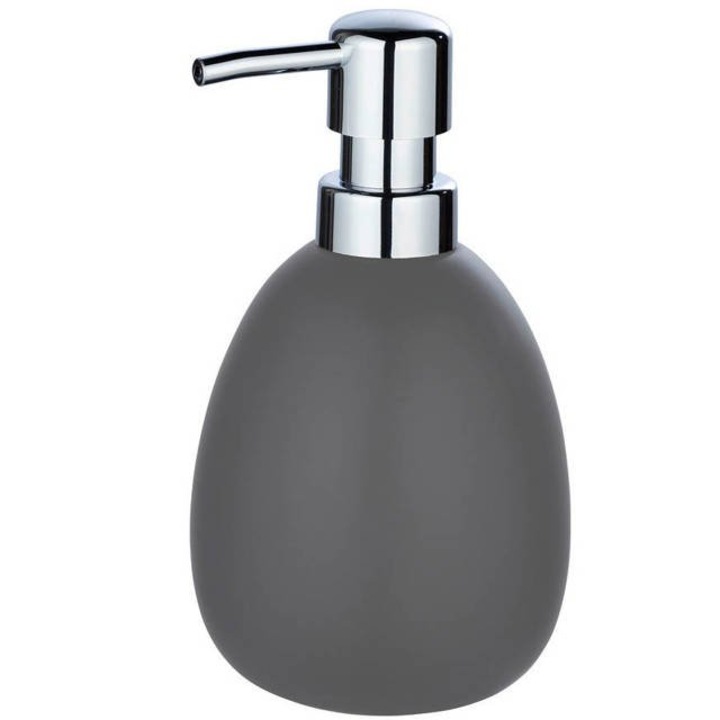 Dispenser sapun lichid, 9x16.2 cm, 390ml, Wenko Polaris, gri mat