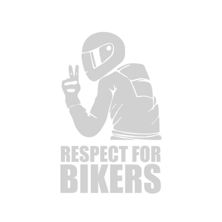 Sticker Respect for Bikers, alb, 15cm