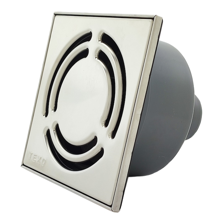 Подов сифон за баня TEXO, TPS200, Прав, Вертикален, Ф50, Неръждаема стомана