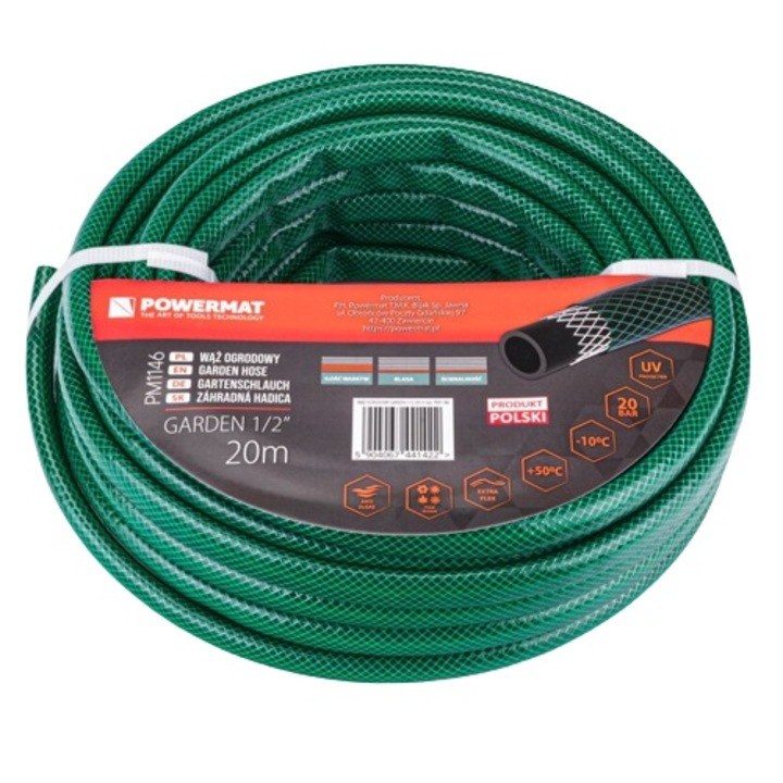 Furtun de gradina Garden 1/2", 20 m, Powermat PM1146