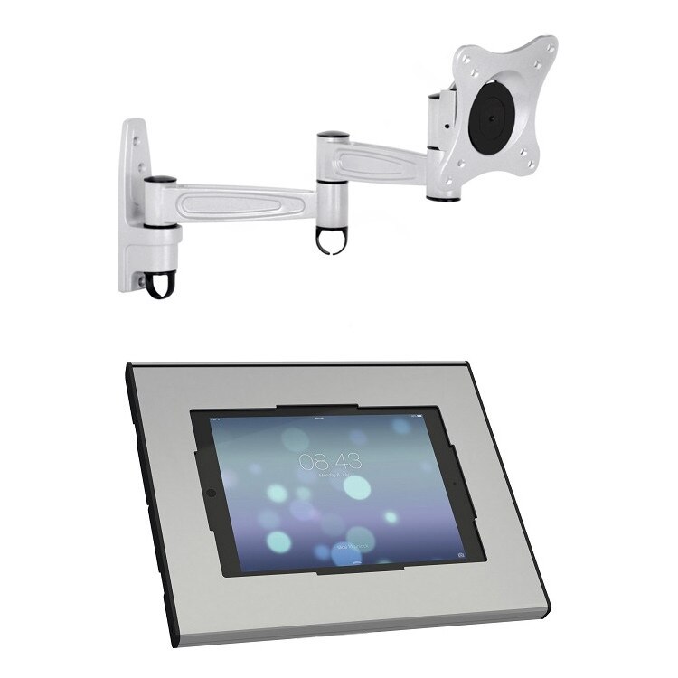 Suport tableta perete cu Multibrackets MB-3268 si Vogel's PTS2010, securizat, rotabil 360grade, stanga-dreapta 90grade