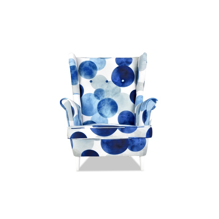 Fotoliu Fix Ari Print Scandinav Puf Spuma Din Velur Extensibil Pentru Sufragerie 104x84x92