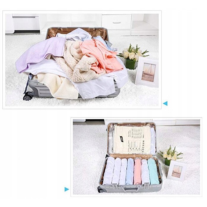 Set 6 saci vidat haine, pilote, perne, 2 marimi 70x45, 60x40 eMAG.ro