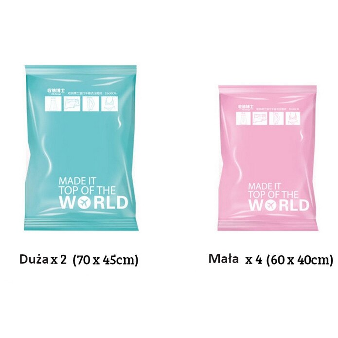 Set 6 saci vidat haine, pilote, perne, 2 marimi 70x45, 60x40 eMAG.ro