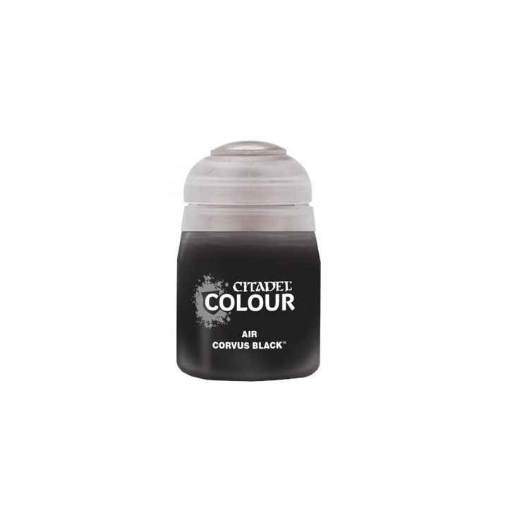 Citadel Miniatures Paint, Games Workshop, Air Corvus Black, 24ml