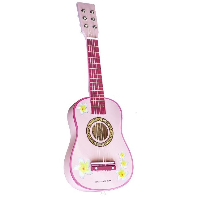 Chitara roz cu flori, New Classic Toys
