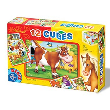 Cuburi 12 Piese Animale Cuburi 12 Piese Animale
