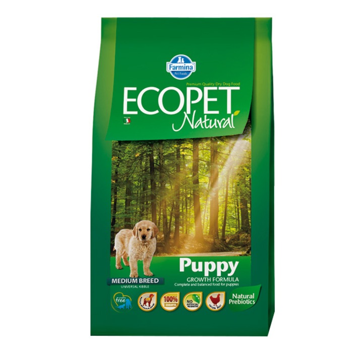 Hrana uscata pentru caini Ecopet Natural Puppy, 12 kg