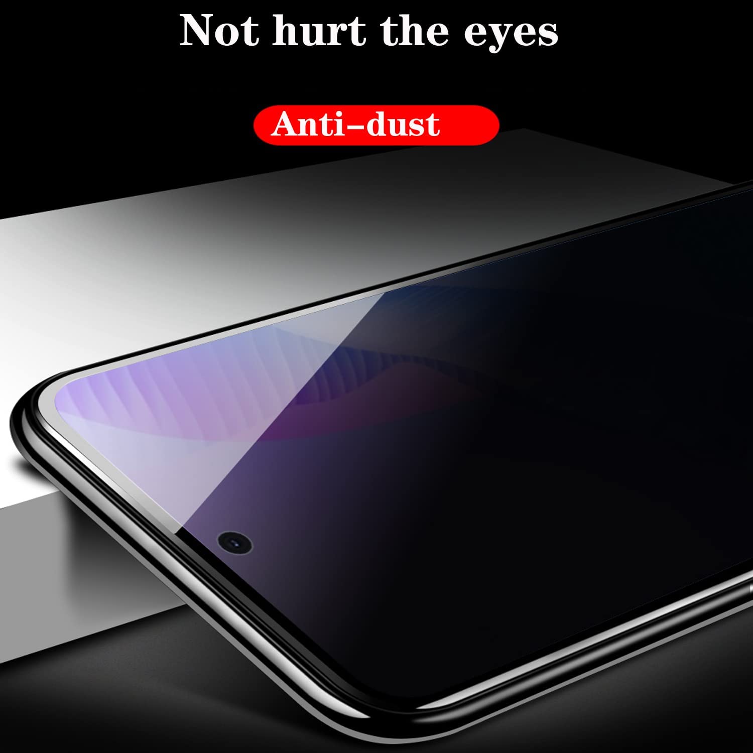 Set 2 folii protectie telefon Privacy, Sticla securizata, 6D, Compatibil cu Samsung Galaxy A53, Negru
