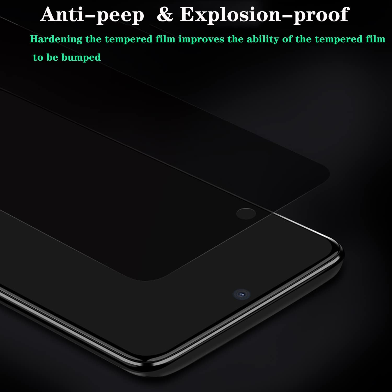 Set 2 folii protectie telefon Privacy, Sticla securizata, 6D, Compatibil cu Samsung Galaxy A53, Negru